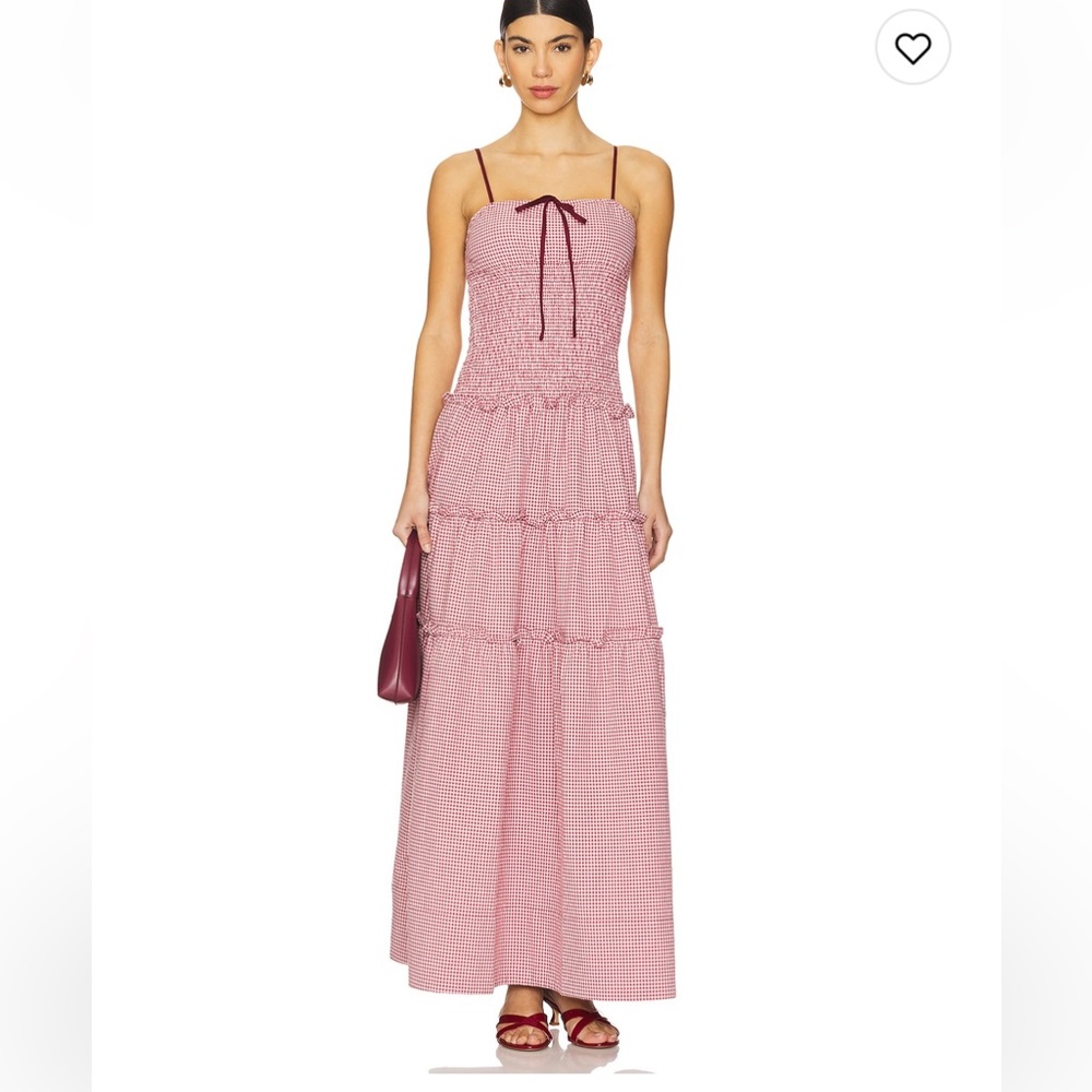 ALOHAS Masami Maxi Red Checkered Dress